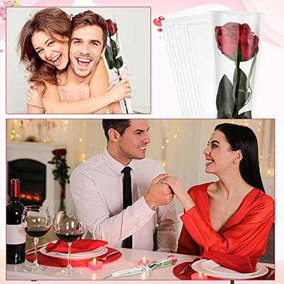 Transparent Waterproof Plastic Flower Bouquet Bag, Single Rose Sleeve  Bouquet Bags, 50Pcs