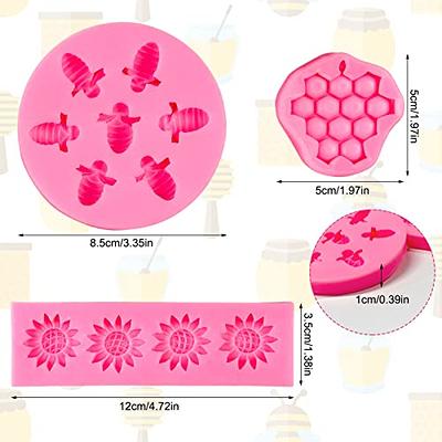 3D Bee Silicone Mold Honeycomb Cupcake Topper Fondant Molds DIY Party Cake  Decorating Tools Candy Resin