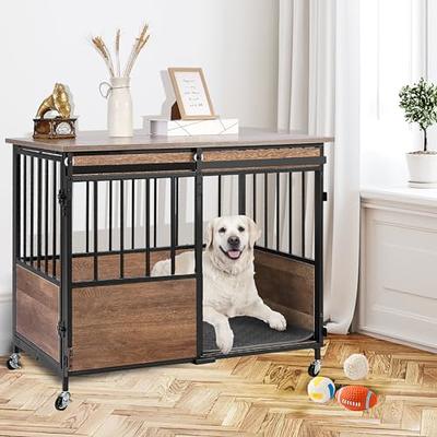 Feandrea Dog Crate Furniture Side End Table Modern Kennel for Dogs I