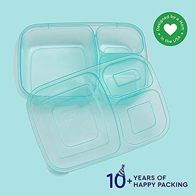 EasyLunchboxes - Bento Snack Boxes - Reusable 4-Compartment Food Containers  for School, Work and Travel, Set of