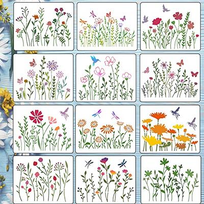 Wild Flower Stencils for Painting 11.7x8.3 Inch Large Flower