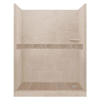 Diamond Natural Buff Corner Shower Enclosure Kit