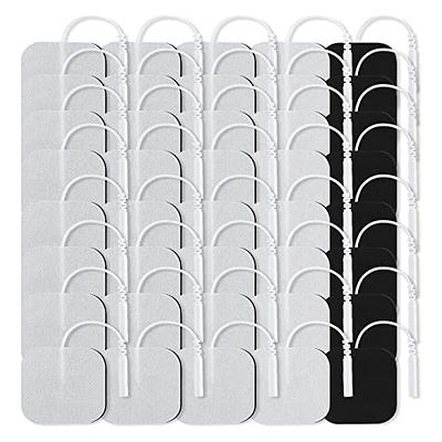 TENS Unit Pads, 40PCS Round Electrodes Pads, 1.25 Reusable Carbon  Electrotherapy Pads for EMS Muscle Stimulator, with 2.0 mm Pigtail  Connectors