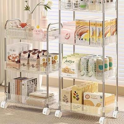 Honrane Multi Layers Crevice Storage Cabinet Rolling Cart, 1 Set Clear Bathroom  Organizer Cart, Storage Shelf, Large Capacity Moveable Laundry Room,  Kitchen Organization Rack 