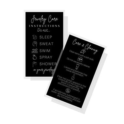Jewelry Cleaning and Care Cards, 50 Pk, Business Card Stock 2 x 3.5  inches