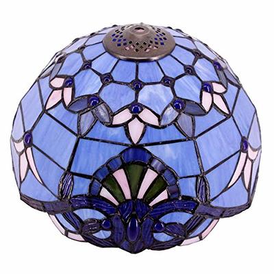 RHLAMPS Tiffany Lamp Small Mushroom Table Lamp, Sea Blue Dragonfly Style Stained  Glass Desk Memory Lamp Sympathy 10X11.5 Inch - Yahoo Shopping