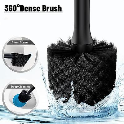 Marbarsse Bathroom Toilet Bowl Brush and Holder, Curved Design Toilet Brush  for Deep Cleaning Under Rim, Best Toilet Brush Set, Easy Handy