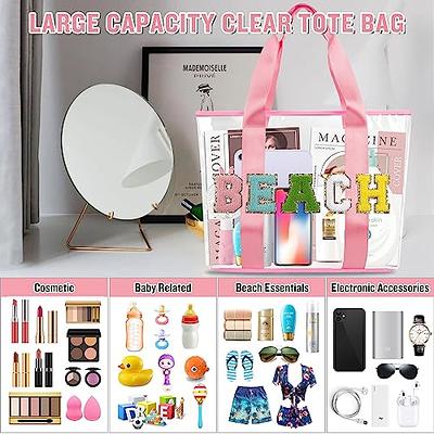  Large Clear Tote Bag, Fashion PVC Shoulder Handbag for