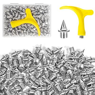 YUNVI 3/16 Inch Track Spikes, 130pcs Stainless Steel Pyramid Shoe