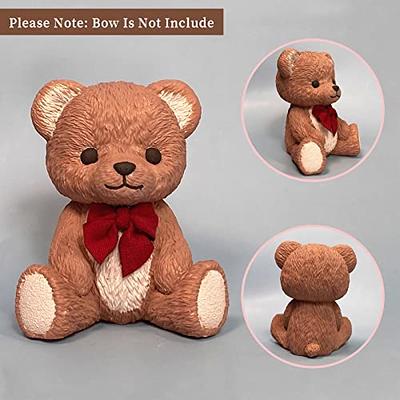 3D Teddy Bear Silicone Mold For Chocolate Ice Cube Making Molds Bow-knot  Bear Ice For Coffee Decoration Soft Silicone Material