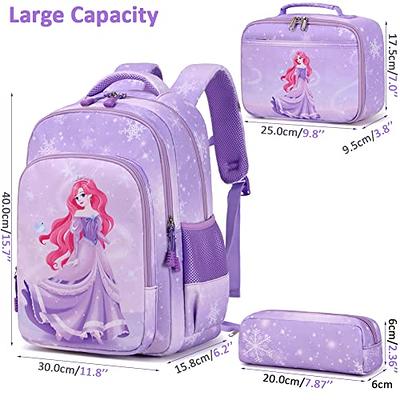 HTgroce Backpack for Girls Elementary Bookbag for School Backpack Set Girls  Preschool Book Bag with Lunch Box Pencil Case