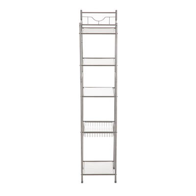 FUNKOL 3-Tier Silver Kitchen Shelf Simple Deluxe Heavy Duty Steel