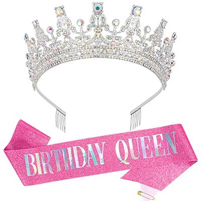 Birthday Girl Party Accessories Tiara Sash (Silver Tiara)