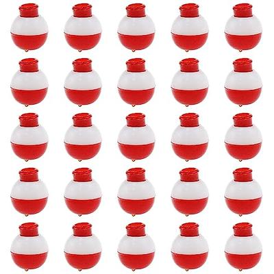 AYLIFU-25PCS Fishing Bobbers Red and White ABS Plastic Snap-on