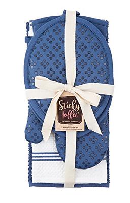 Sticky Toffee Silicone Printed Oven Mitt & Pot Holder, Cotton