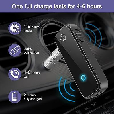 OQIMAX Aux Bluetooth Adapter for Car, 2 in 1 Bluetooth Transmitter