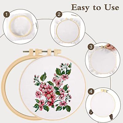 Caydo 4 Set Embroidery Hoops Imitated Wood Display Frame Circle Oval  Rectangular Octagonal Cross Stitch Hoop for Craft Sewing Hanging Ornaments  Craft Decoration Circle Oval Rectangular Octagonal