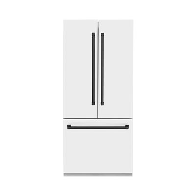 ZLINE 36 19.6 Cu. ft. Built-In 3-Door French Door Refrigerator with Internal Water and Ice Dispenser in White Matte (RBIV-WM-36)