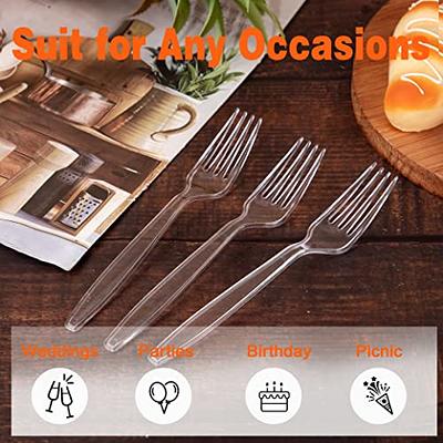 Clear Plastic Forks, 100 Count: Heavy Duty and Disposable Utensils, Great for Parties, Picnics, Office & School