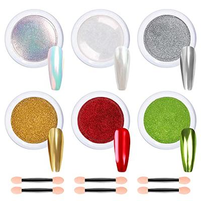 24Pcs Saviland Chrome Nail Powder Set - Metallic Mirror Effect Holographic  Nail Powder Silver Red Green Gold Nail Chrome Powder for Nails Art  Decoration 24 Jars Chrome Powder Set