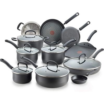 Carote Nonstick Pots and Pans Set, 8 Pcs Granite Stone Kitchen Cookware Sets (Black)