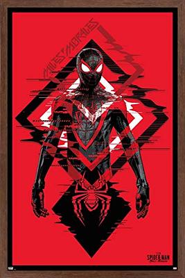 Trends International Marvel's Spider-Man 2 - Group Framed Wall Poster  Prints Mahogany Framed Version 14.725 x 22.375