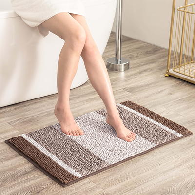 Coffee Bathroom Rug, Non Slip Bath Mat, 20 x 32 Microfiber Thick Plush Water  Absorbent Shower Mat for Bedroom, Tub and Shower, Machine Washable 