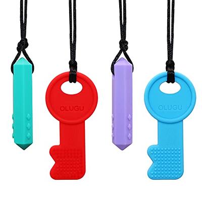 Sensory Chew Necklace,Pack Silicone Chew Pendant Training and Development  Toy Chew Necklace for Teething Babies,