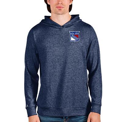 Men's Antigua Heathered Gray New England Patriots Absolute Chenille  Pullover Hoodie