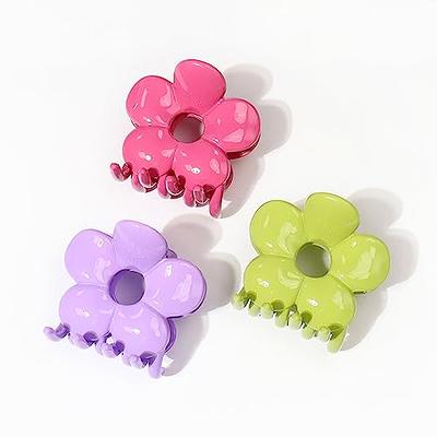 Temu Women Girl Cute Candy Color Flower Plastic Hair Claw Clip, Hair Grip Sweet Matte Hair Holder Clip Hairpin Fashion Hair, Christmas Gifts