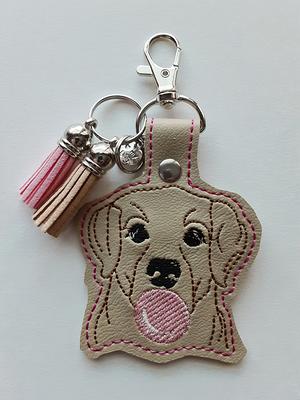 Enamel Dog Charm Keychain