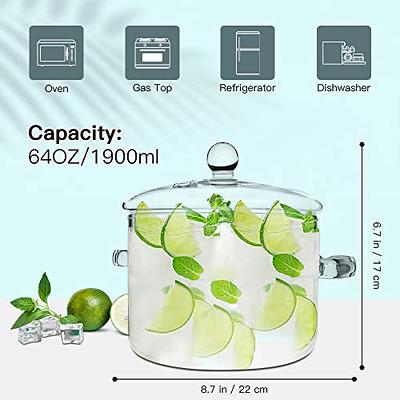 KITCHEN COOKING POT PAN BOROSILICATE TRANSPARENT GLASS LID COOKWARE SET  PIECE EL