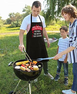 Funny Apron for Men with 2 Large Pockets One-Size-Fits-All Chef Apron for  Grilling, Cooking, Fits BBQ Grill Accessories,Phone