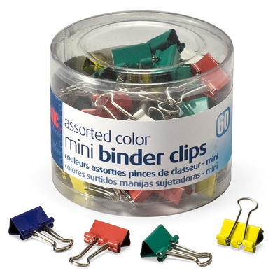 Officemate Plastic Coated Paper Clips, Assorted Sizes, Assorted Colors,  450/Pack (97227)