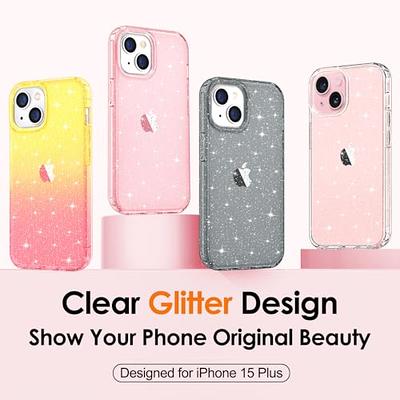 Hython Case for iPhone 13 Case Glitter, Cute Sparkly Clear Glitter Shiny  Bling Sparkle Cover, Anti-Scratch Soft TPU Thin Slim Fit Shockproof