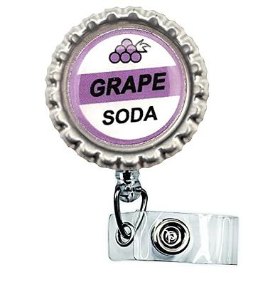 Grape Soda Badge Reel, Belt Clip Badge Reel