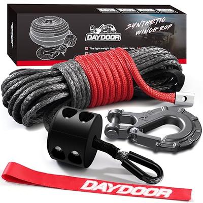 Kolvoii Synthetic Winch Rope, Winch Cable Kit 1/4 x 50ft 8500lbs