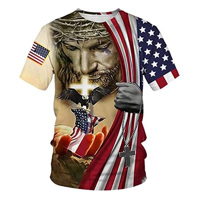 Men's Colorblock Print Trendy T-shirt, Crew Neck Short Sleeve Tops, Graphic  Tee Men's Clothes Summer, Men's Outfits - Temu