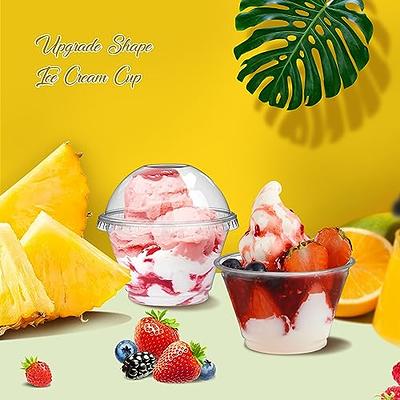 Strong Clear Plastic Smoothie Cups Dome Lids 7oz 10oz 12oz 16oz