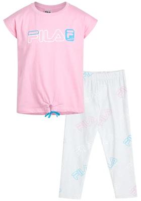 Fila Girls' Active Leggings Set - 2 Piece Performance T-Shirt and Capri  Leggings - Shirt and Yoga Pants Clothing Set (7-12), Size 7-8, Light  Grey/Pink Logo - Yahoo Shopping