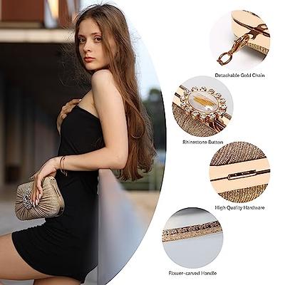 Buric Clutch Purses for Women Elegant Evening Bag Clutch Crossbody Bag with Detachable Chain for Prom/Party/Present/Wedding