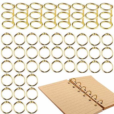 Luckycivia 12 Pcs Silver Book Rings, 3 Holes Metal Loose Leaf