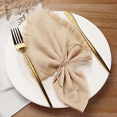 MLMW Thick Cotton Linen Napkins Set of 6 Pack Soft Cloth Dinner Napkins  17×17 Bulk Rustic Fall Table Napkins for Wedding Party Halloween  Christmas