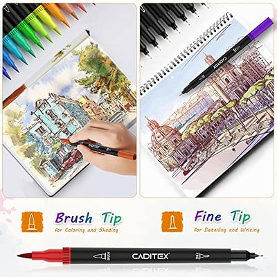 Eglyenlky Markers for Adult Coloring, 100 colors Dual Brush Pens Art  Coloring Pens with Fine Tip and Brush Tip for Adult Kids Drawing Lettering