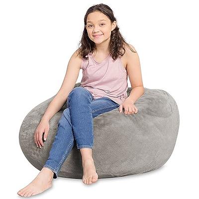 Posh Creations Fuzzy Animal Bean Bag Chair, Purple Bunny, Size: Large