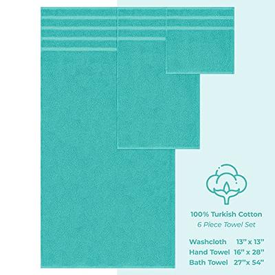 American Soft Linen 6 Piece Turkish Cotton Bath Towel Set - Turquoise