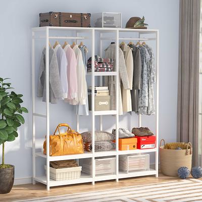 Raybee Freestanding Closet Organizer Heavy Duty with Wooden