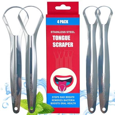 Equate Tongue Cleaner, Dual Head Combo with Tongue Scraper and Textured  Brush, Remove Bacteria that Causes Bad Breath, 2 Count