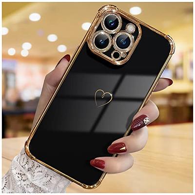 Aulzaju for iPhone 12 Pro Max Case for Women Luxury Glitter Gold Plating  Girly Designer with Strap Holder,Cute Sqaure Buckle Kickstand Pretty Bling