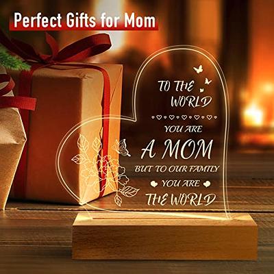 NABYSHOP Birthday Gifts for Mom, Mom Gifts from Daughter Son, Mother's Day  Gifts, Christmas Gifts, Thanksgiving Gifts for Mom, Stepmom, Mother-in-Law,  Acrylic Night Light - Yahoo Shopping